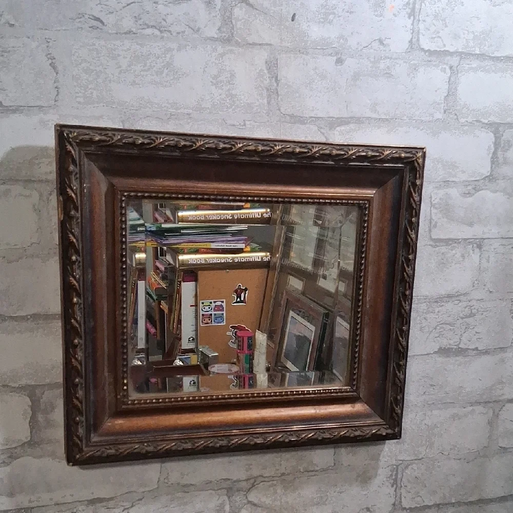 Vintage-Style Brown Wall Mirror